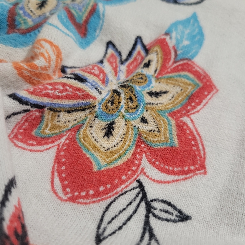 Daniel Rainn Cristiana Floral Print Linen Blend Open Front Cardigan Size L... - Picture 11 of 16